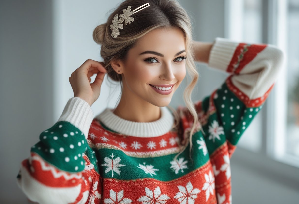 Saadan styler du din julesweater med haaraccessories til kvinder